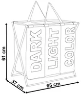 Kosze na bieliznę - Trzykomorowy kosz na pranie TRIKO - 130L - czarny - miniaturka - grafika 1