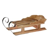 Ozdoby bożonarodzeniowe - Sanki dekoracyjne drewniane przyciemniane 34 cm - miniaturka - grafika 1