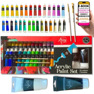 Maluj, Twórz i Odpoczywaj – Zestaw Farb Akrylowych Dla Ciebie i Dziecka Bestseller wśród Kreatywnych Prezentów + EBOOK-3 - Przybory szkolne Maluj, Twórz i Odpoczywaj – Zestaw Farb Akrylowych Dla Ciebie i Dziecka Bestseller wśród Kreatywnych Prezentów + EBOOK-3 - Przybory szkolne - miniaturka - grafika 1