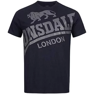 Koszulki męskie - Lonsdale Męski T-shirt Watton, grantowy, S - grafika 1