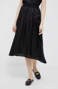Dkny spódnica z domieszką kaszmiru kolor czarny midi rozkloszowana - DKNY - Spódnice - miniaturka - grafika 1