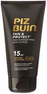 Lotion do ciała ze wzmacniającą ochroną przeciwsłoneczną Intensifying Sun Lotion SPF15 Piz Buin Tan And Protect Tan 150 ml (3574661184265) - Balsamy i kremy do opalania - miniaturka - grafika 1