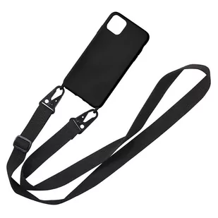 Crossbody Silicone Case XL Strap etui z paskiem na ramię do iPhone 6/6S/7/8/SE 2020/2022 (Black) - Etui i futerały do telefonów - miniaturka - grafika 1