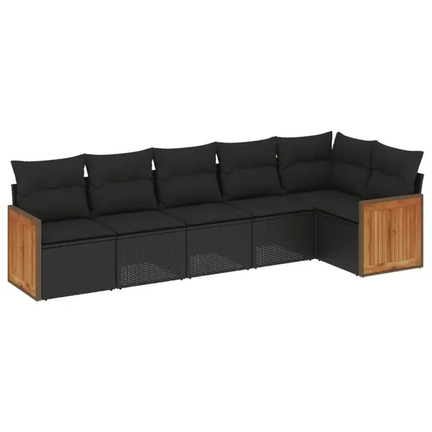 Zestaw wypoczynkowy rattan PE czarny 62x62x69 cm