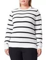 Swetry damskie - Jalene Damski sweter z dzianiny 15426730-JA03, biało-czarny, XXL, biały czarny, XXL - miniaturka - grafika 1