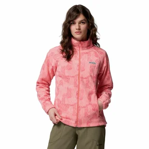 Damska bluza polarowa Columbia Benton Springs Print FZ Fleece alpenglow/flowfalls - S - Bluzy damskie - miniaturka - grafika 1