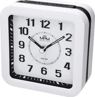 Zegary - MPM Budzik MPM C01.4320.00 biały cichy mechanizm melodie 9,5 x 9,5 cm - miniaturka - grafika 1