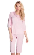 Piżamy damskie - Dwuczęściowa piżama damska Letizia na guziki : Kolor - Różowy, Rozmiar - 44 - miniaturka - grafika 1