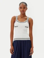 Koszulki i topy damskie - Fracomina Top FR25ST4011K52401 Écru Slim Fit - miniaturka - grafika 1