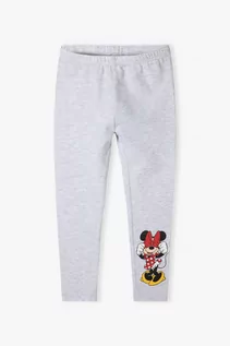 Spodnie i spodenki dla dziewczynek - Szare legginsy dla dziewczynki Minnie - grafika 1