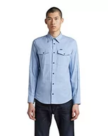 Koszule męskie - G-STAR RAW Men's Marine Slim koszula męska, wielokolorowa (dk LAPO Blue Htr C963-D412), XL - miniaturka - grafika 1