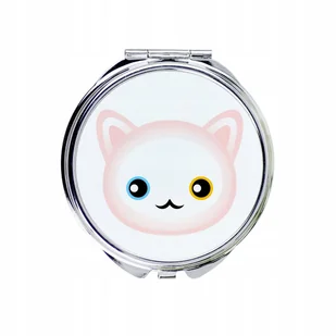 Kot Angora turecka Lusterko kieszonkowe do torebki - Lusterka do makijażu - miniaturka - grafika 1