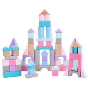 Sortery dla dzieci - Duże drewniane klocki Sorter konstrukcyjne pastelowe - miniaturka - grafika 1