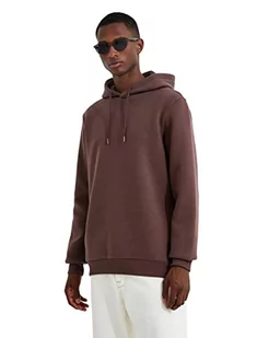 Koton Męska bluza z kapturem Basic, Brązowy (542), L - Bluzy męskie - miniaturka - grafika 1