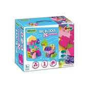 Klocki - Big Blocks Pink klocki 26el - WADER - miniaturka - grafika 1