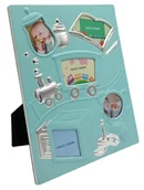 Ramki na zdjęcia - Urocza Ramka na Zdjęcia - Dla Dziecka, Kolor Niebieski z Elementami Srebra - miniaturka - grafika 1