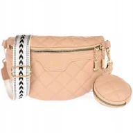 Nerki - Saszetka TOREBKA przez ramię skórzana Damska DUŻA Beżowa - miniaturka - grafika 1