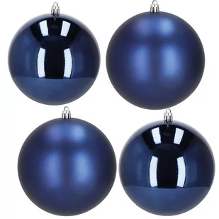 Bombki choinkowe 4 szt. zawieszki na choinkę ozdoby świąteczne 12 cm granatowe - Bombki - miniaturka - grafika 1
