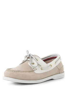 Tommy Hilfiger - Damskie buty żeglarskie ze skóry, beżowy|różowy|biały - Czółenka - miniaturka - grafika 1