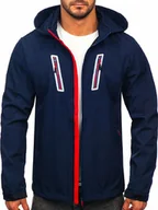 Kurtki męskie - Granatowa kurtka męska przejściowa softshell Denley HSS036 - miniaturka - grafika 1