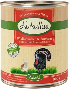 Zestaw Lukullus Natural, 24 x 800 g - Dziki królik i indyk - Mokra karma dla psów - miniaturka - grafika 1