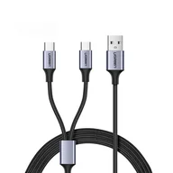 Kable USB - Ugreen kabel przewód splitter USB - USB Typ C / USB Typ C 1m czarny US196 40351 - miniaturka - grafika 1