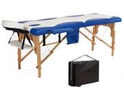 Łóżka - BODYFIT Łóżko do masażu 2 segmentowe BODYFIT, biało-niebieskie, 216x82 cm - miniaturka - grafika 1