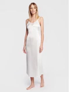 Sukienki - Calvin Klein Sukienka letnia K20K205538 Biały Slim Fit - grafika 1