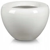 Donice - Doniczka Ceramiczna Misa 15 X 12,5 Cm Biała - miniaturka - grafika 1