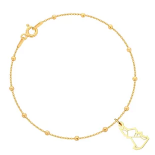 Bransoletka pozłacana z królikiem origami - Bransoletki - miniaturka - grafika 1