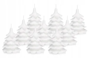 9 x świeczki świąteczne choinka 10 cm biała - Świece - miniaturka - grafika 1