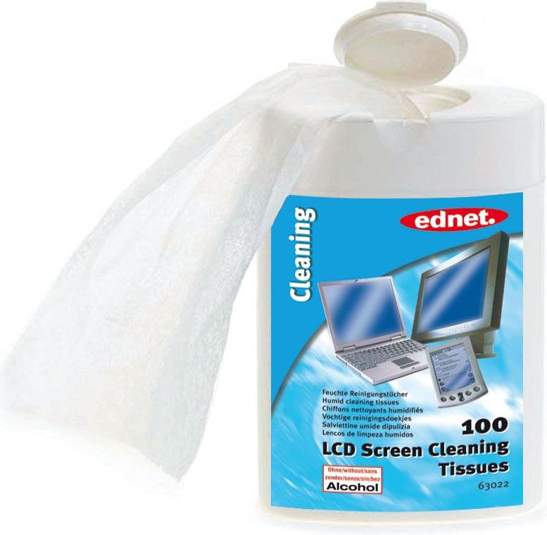 Ednet Chusteczki nawilżane do czyszczenia ekranów LCD/TFT 100 szt. 63022