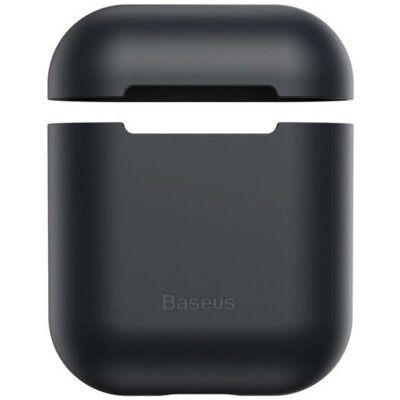Baseus Baseus Super Thin | Etui silikonowe case pokrowiec na słuchawki AirPods 2gen / 1gen | czarny WIAPPOD-BZ01