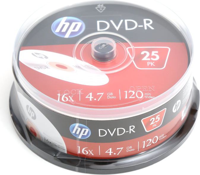 HP DVD-R 4.7 GB 16x 25 sztuk HP1625-