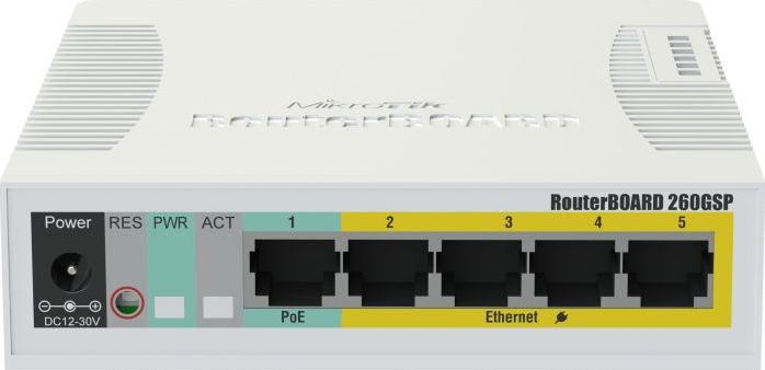 Switch MikroTik RouterBoard RB260GSP CSS106-1G-4P-1S