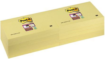 Post-it SUPER STICKY Bloczek samoprzylepny 655-12SSCY-EU, żółty, 76x127mm, 90 kartek 3M0682