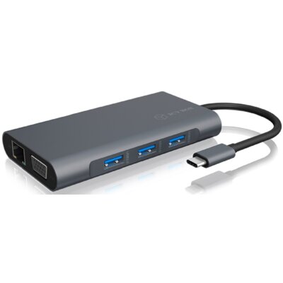 Icy Box IcyBox Stacja dokująca USB Type-C 3xUSB HDMI 4k@30Hz VGA SD/microSD
