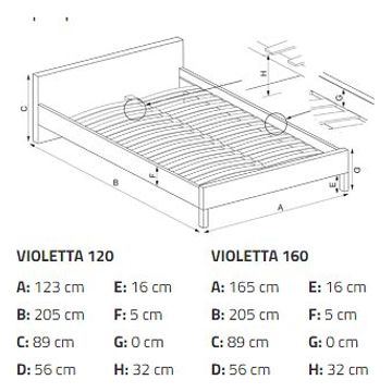Halmar VIOLETTA 160 cm łóżko biały / czarny (3p=1szt) ze stelażem V-CH-VIOLETTA_160-LOZ-BIAŁY