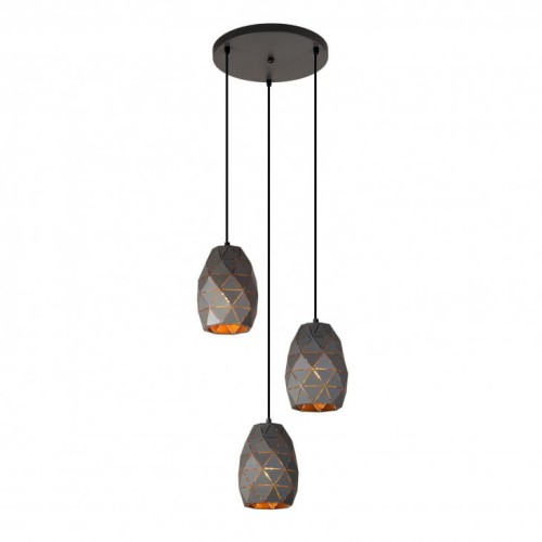 Italux Harley lampa wisząca 3-punktowa MDM-3480/3A GR+GD MDM-3480/3A GR+GD