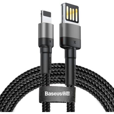 Baseus Kabel CALKLF-H91 (USB 2.0 M - Lightning M; 2m; kolor szaro-czarny) 2_231066
