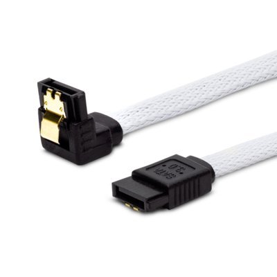 Savio Kabel SATA III GAK-07 0,5m, oplot biały, kątowy, złote zatrzaski 10 sztuk GAK-07