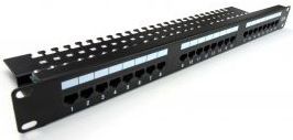 Digitus Patch panel kompletny 19 cali 24x RJ45 U/UTP kat. 5e czarny RAL 9005 z tacką DN-91524U-EC