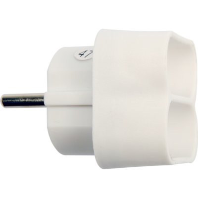 OEM Rozgałęźnik 2 gniazda płaskie AC 230V 2,5A - Vorel 72400 - biały TOY-12787