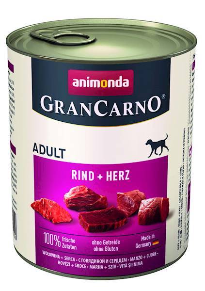 ANIMONDA Grancarno Adult Dog Wołowina i serca 800g