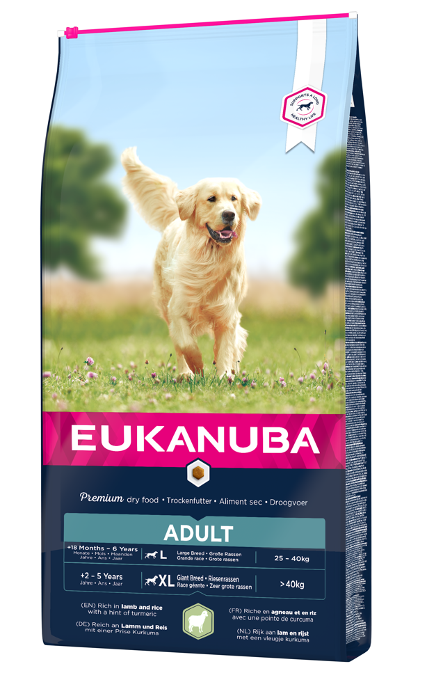 Фото - Корм для собак Eukanuba Adult Large Breed Lamb&Rice 12kg 