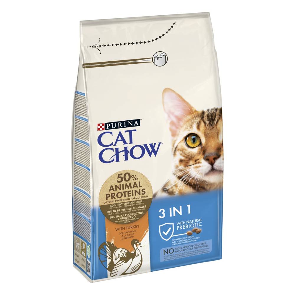 Zdjęcia - Karma dla kotów Cat Chow PURINA  3in1 Karma bogata w indyka 1,5kg 