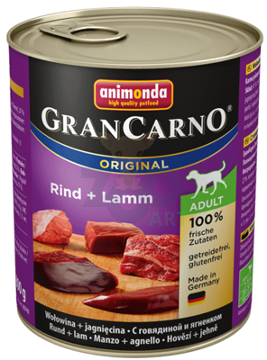 Animonda Grancarno Dorosłe Dog Wołowina + jagnięcina 12 x 800g