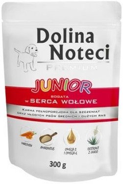 Dolina Noteci PREMIUM Szczenięta bogata w serca wołowe 300g