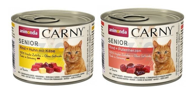 Animonda Cat Carny Senior wołowina i serca indyka 200g