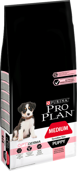 Purina Pro Plan Optiderma Puppy Medium Sensitive Skin 12 kg